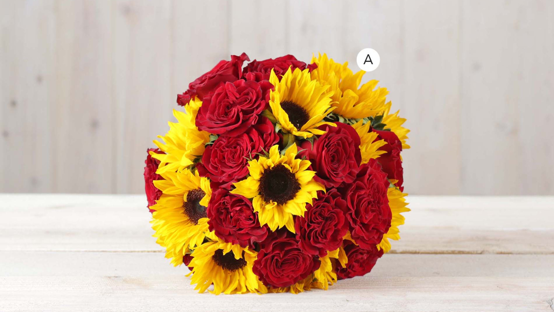 sunflower red rose wedding